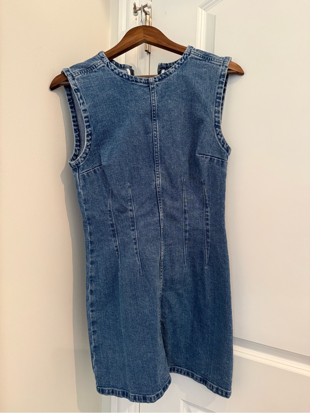 Abercrombie & Fitch Sleeveless Denim Shift Dress - Blue